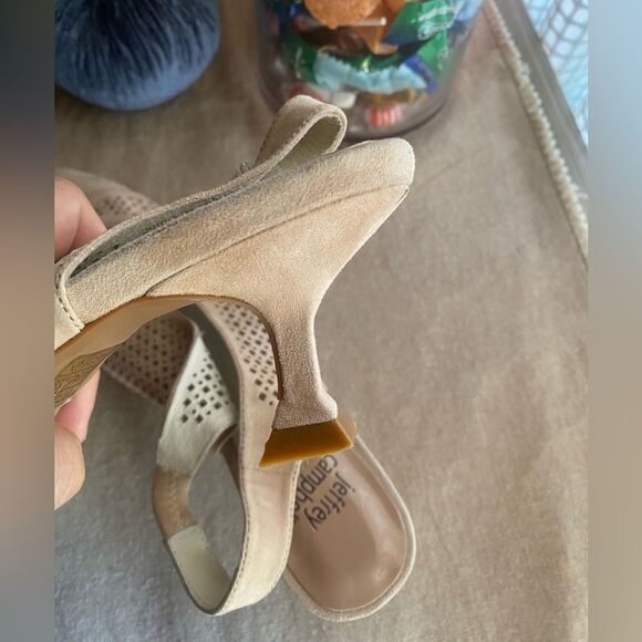 Jeffrey Campbell Bianca Tan Suede Slingback Ketten Heel Pumps Size 10 NEW - Picture 10 of 10